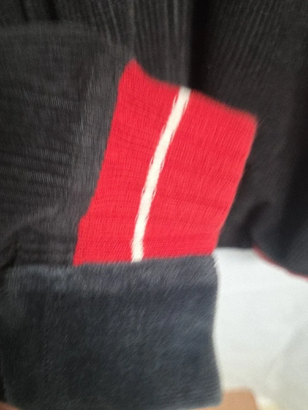 Jordan Black Corduroy Full-Zip Jacket with Red Trim, Sz. XXL
